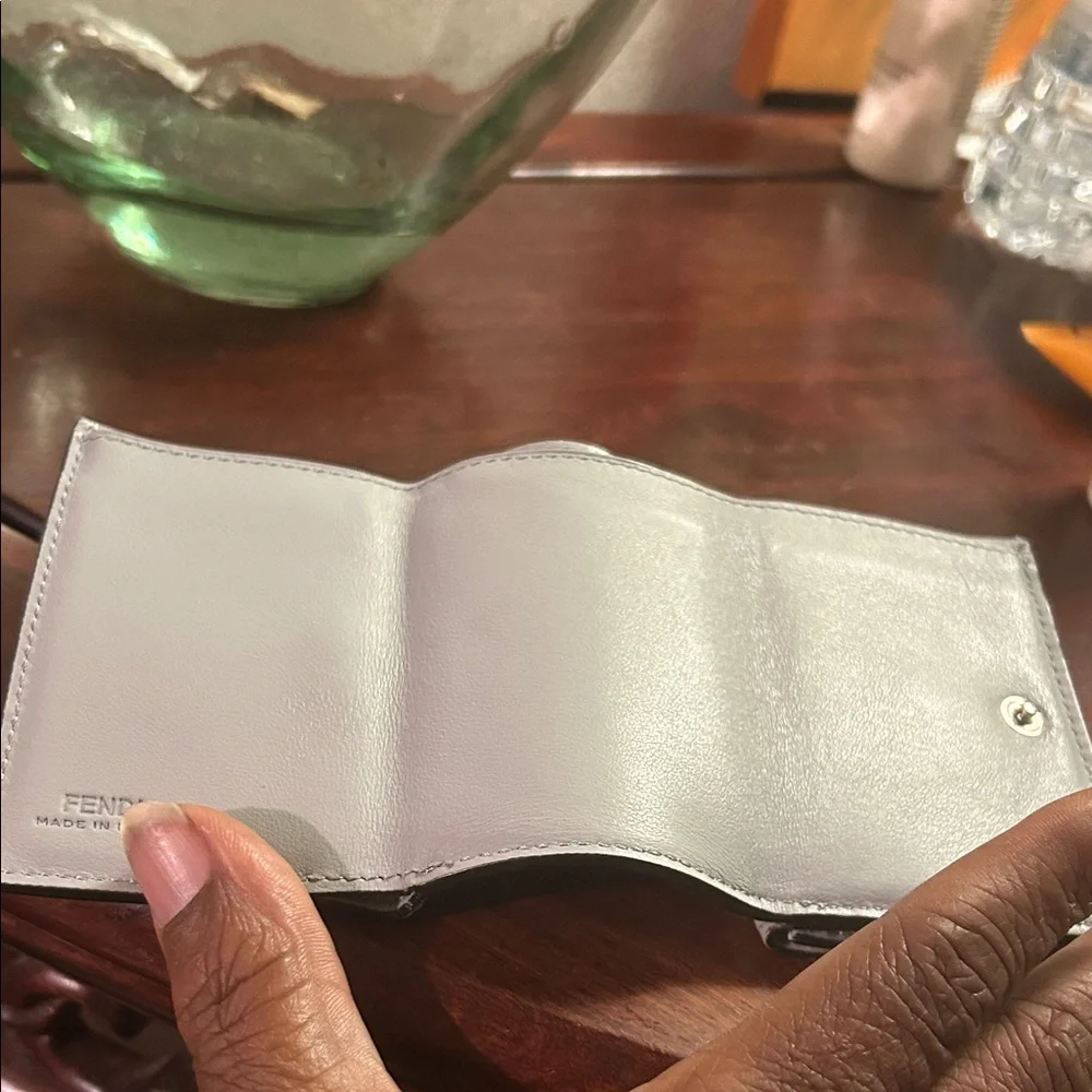 Fendi Mini Gray Leather Wallet